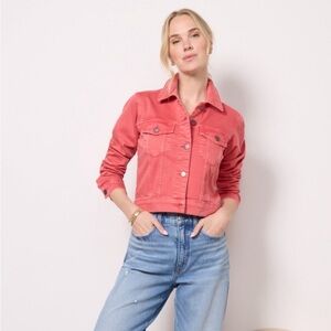 NWOT KUT WASHED RED DENIM JACKET